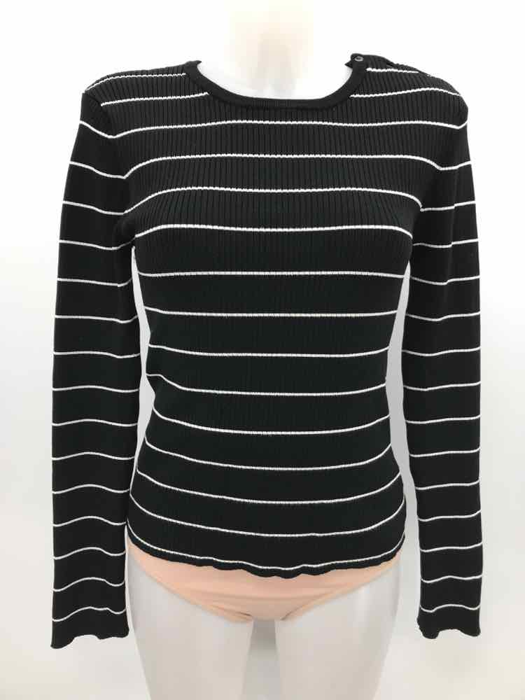 548 Black Size Large Stripe Sweater