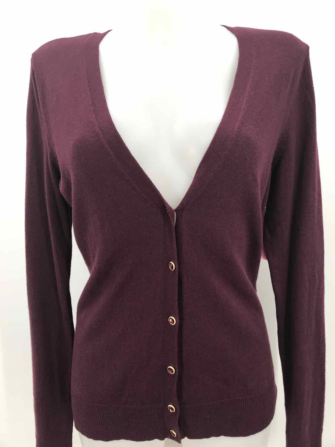 7th Avenue Design Studio Purple Size Medium Button Down Cardigan