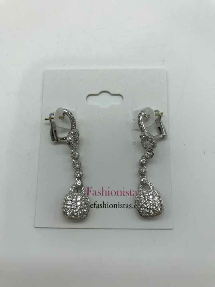 925 & 18 Kt Diamond Drop Earrings