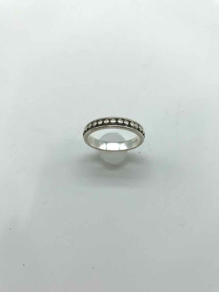 925 Silver Beaded Size 9 Band Style
