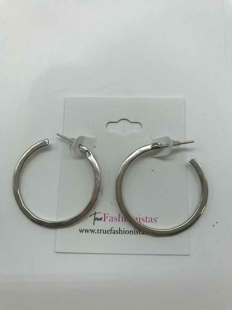 925 Silver Hammered Hoop Earring