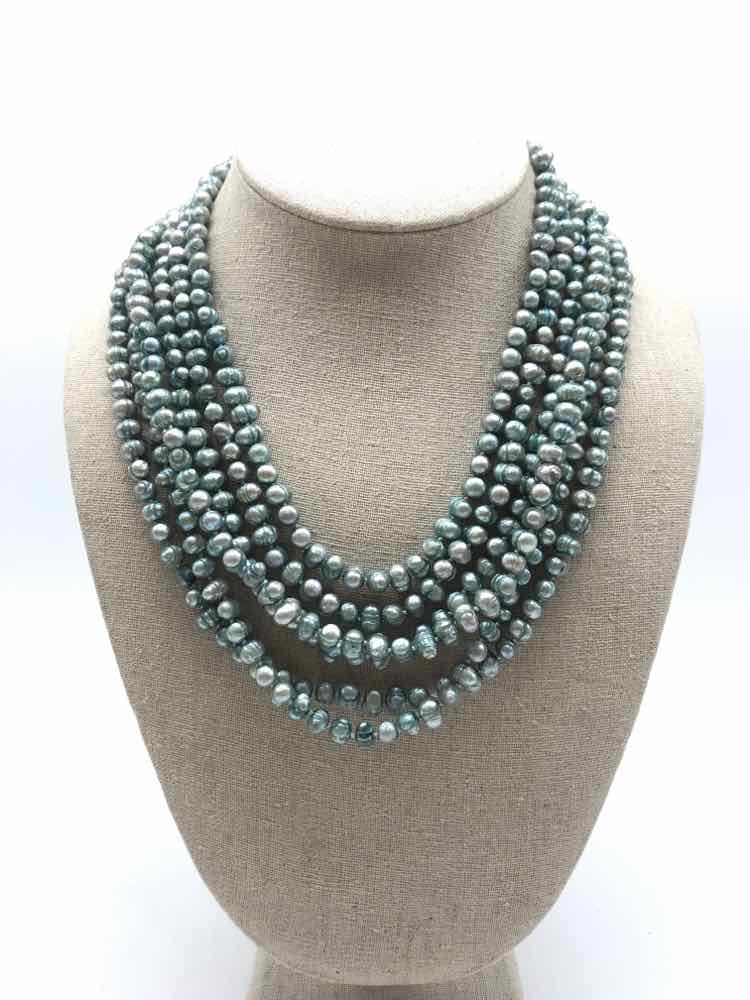 925 Silver Pearl Beaded Necklace