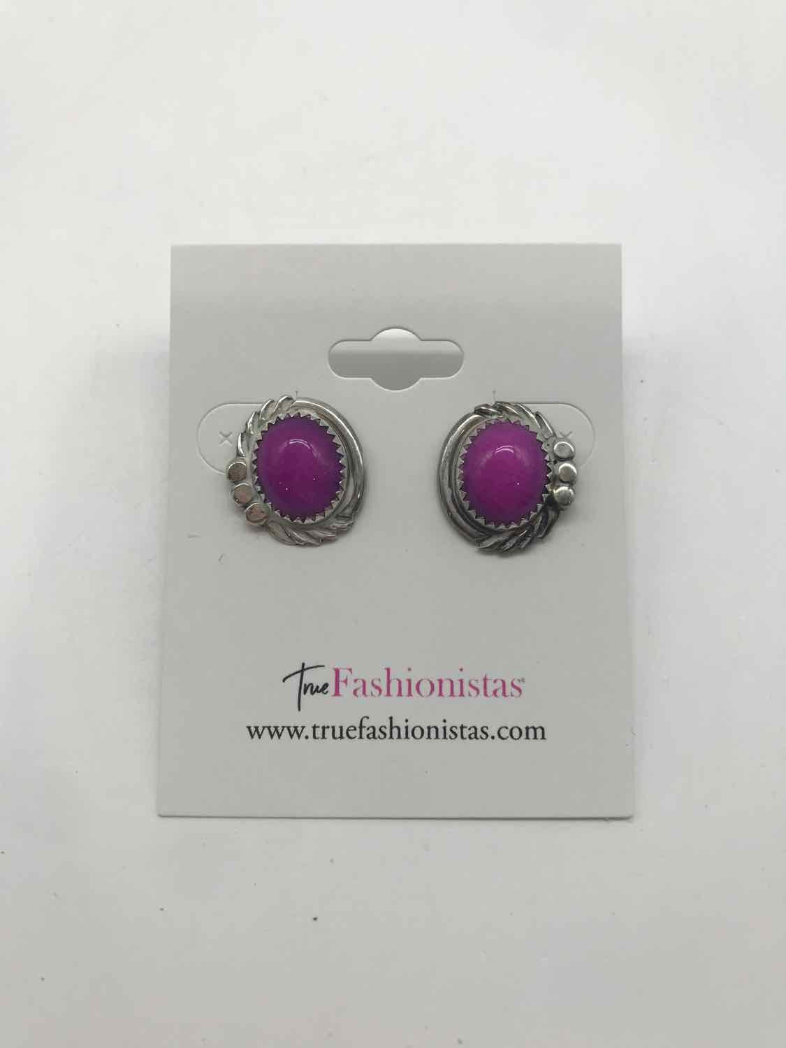 925 Silver Purple Stone Stud Earring