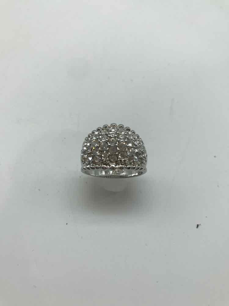 925 Silver Rhinestone Size 8.5 Band Style