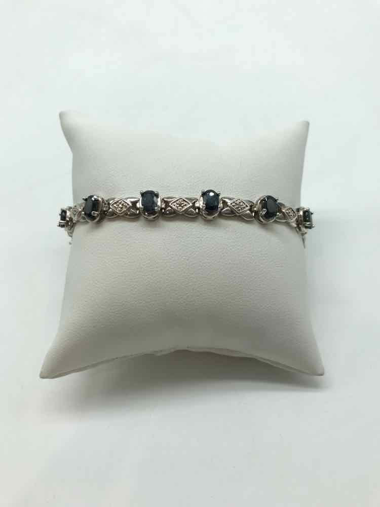 925 Silver Sapphire Chain Link