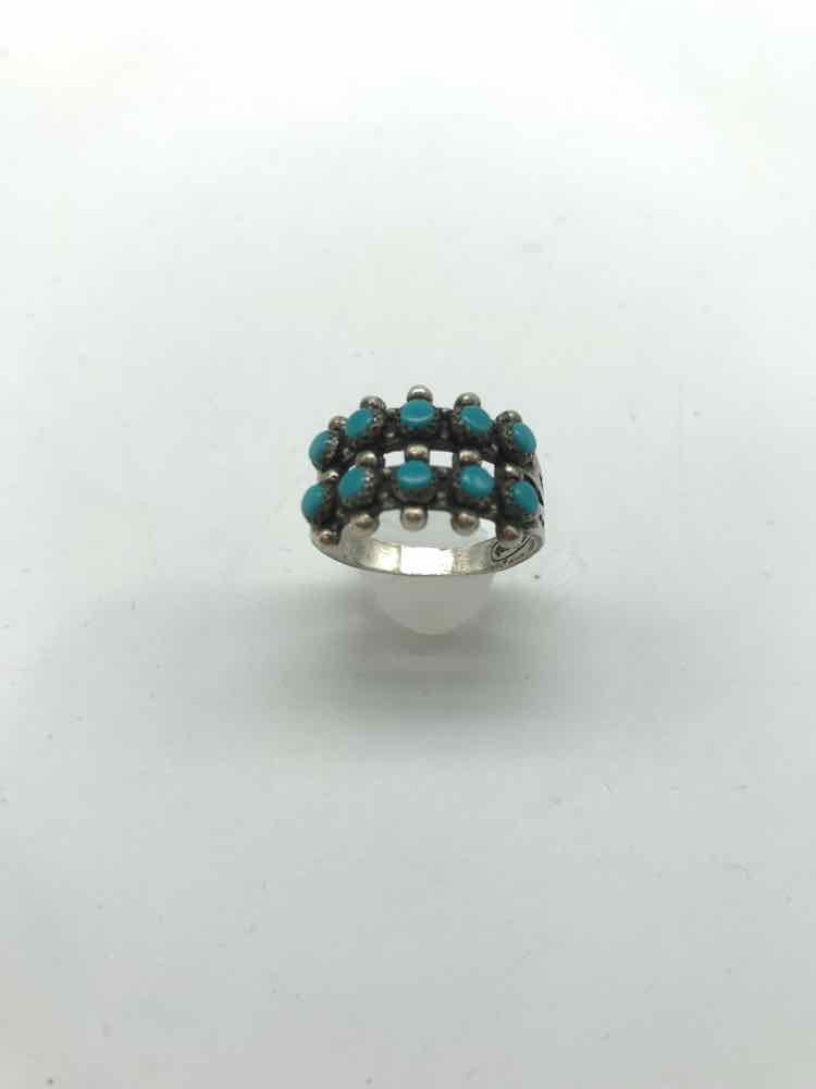 925 Silver Turquoise Size 8.5 Band Style