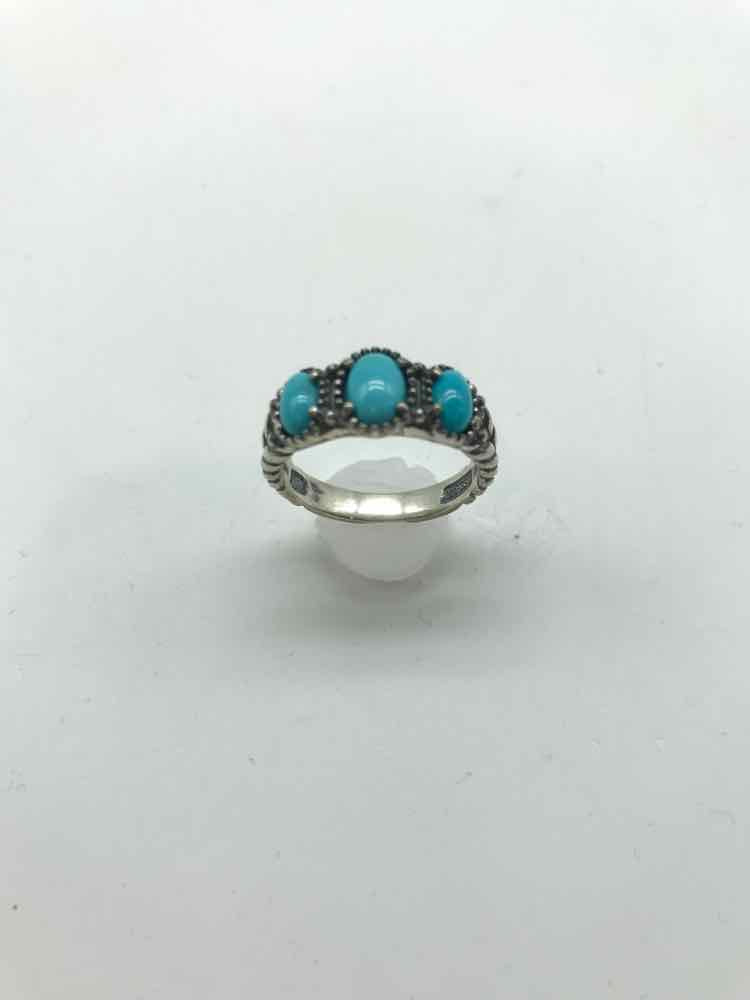 925 Silver Turquoise Size 8 Band Style