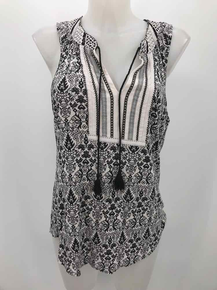 A Common Thread White Size Small Rayon Multi Print Sleeveless Tunic