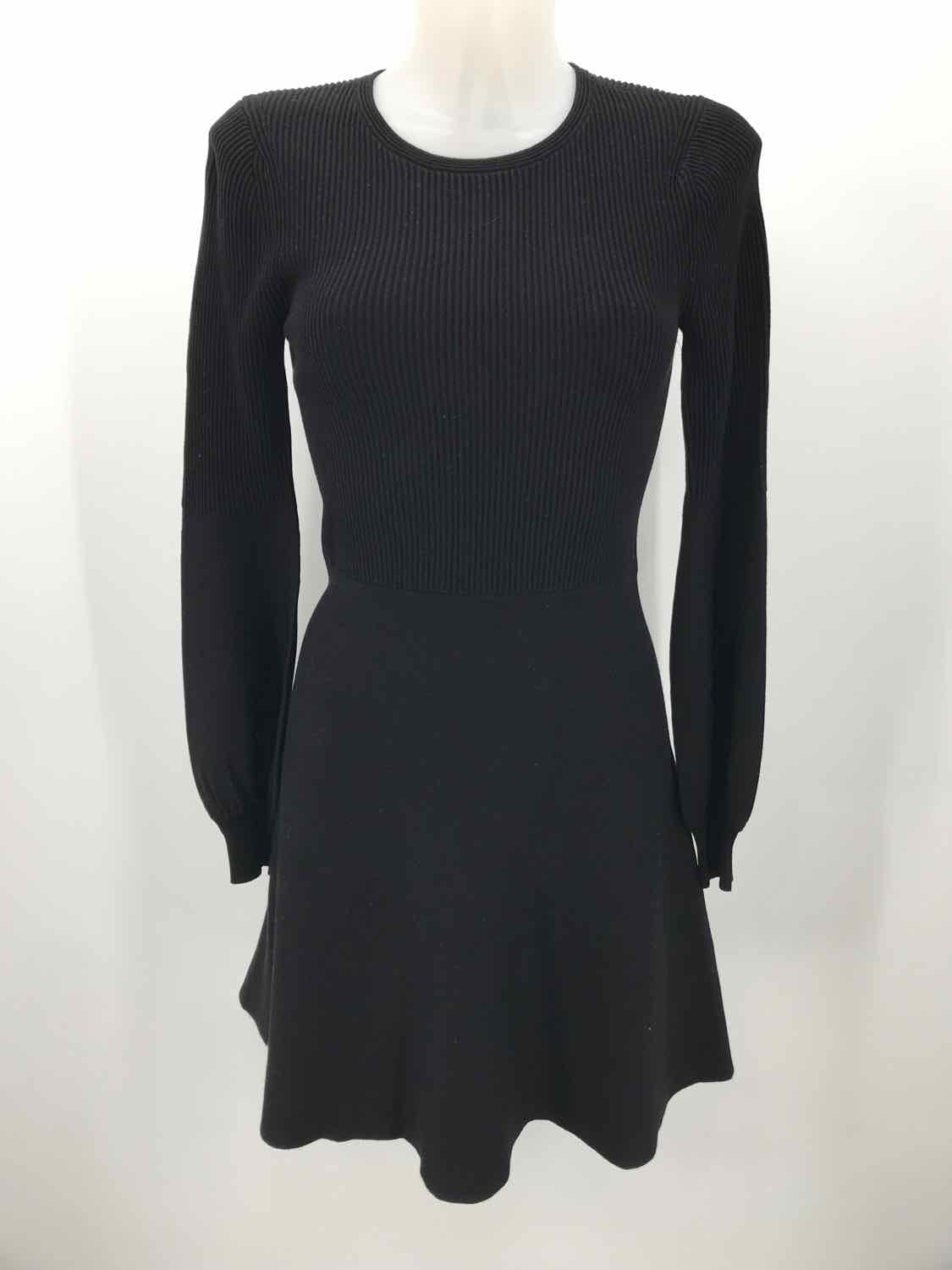 A loves A Black Size XS Ribbed Knee Length Sweater Dress