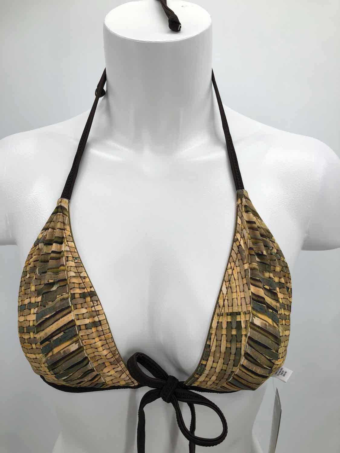 Aaron Chang Brown Size Medium Reversible Bikini Top