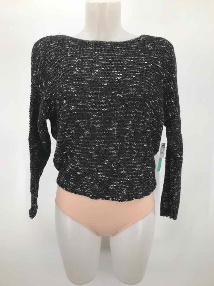 Abound Black Size Medium Open Back Knit Top