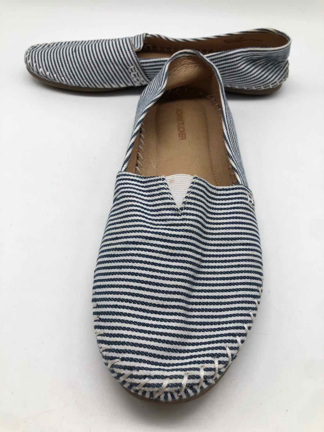 Adam Tucker Blue Size 9.5 Stripe Slip On Flats