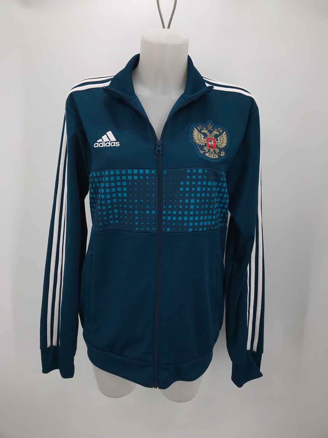 Adidas Blue Size Medium Zip Front Athletic Jacket