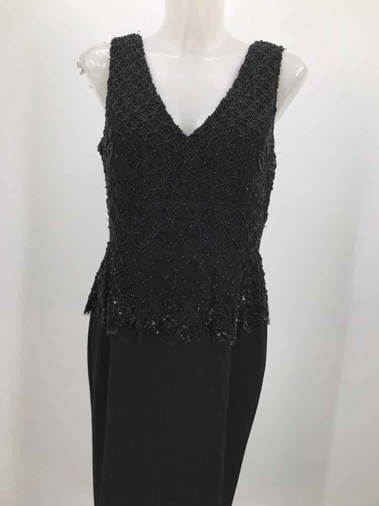 Adrianna Papell Black Size 10 Beaded Sleeveless Dress