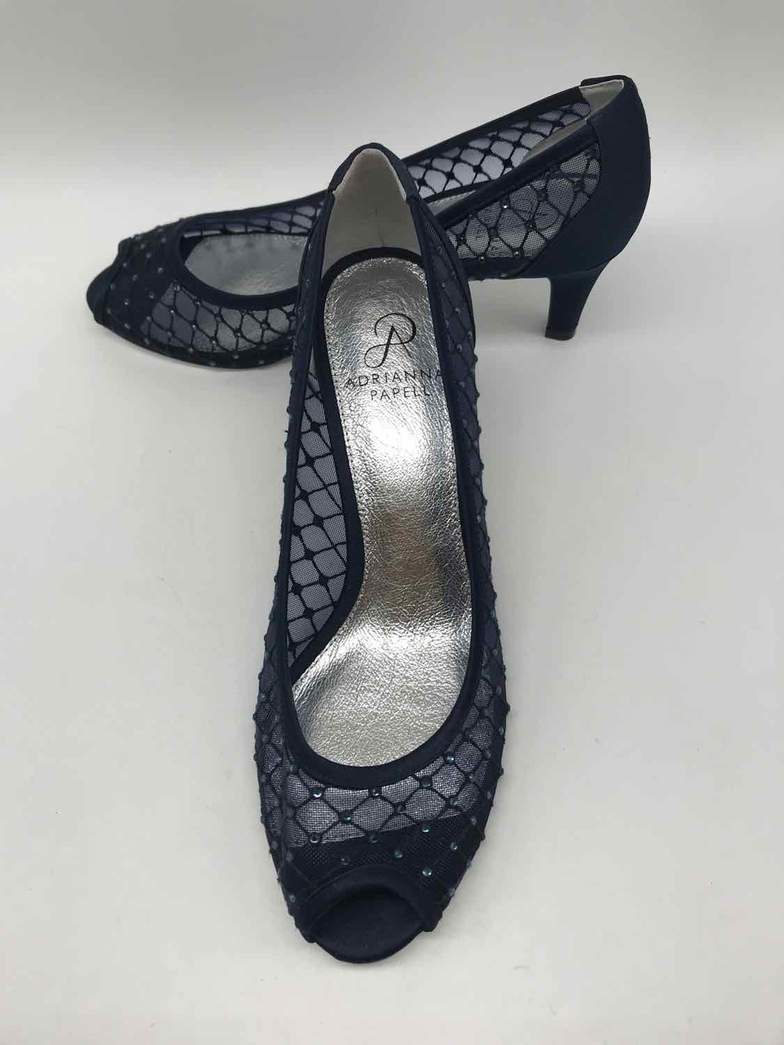 Adrianna Papell Navy Size 8.5 Rhinestone Pump Heels