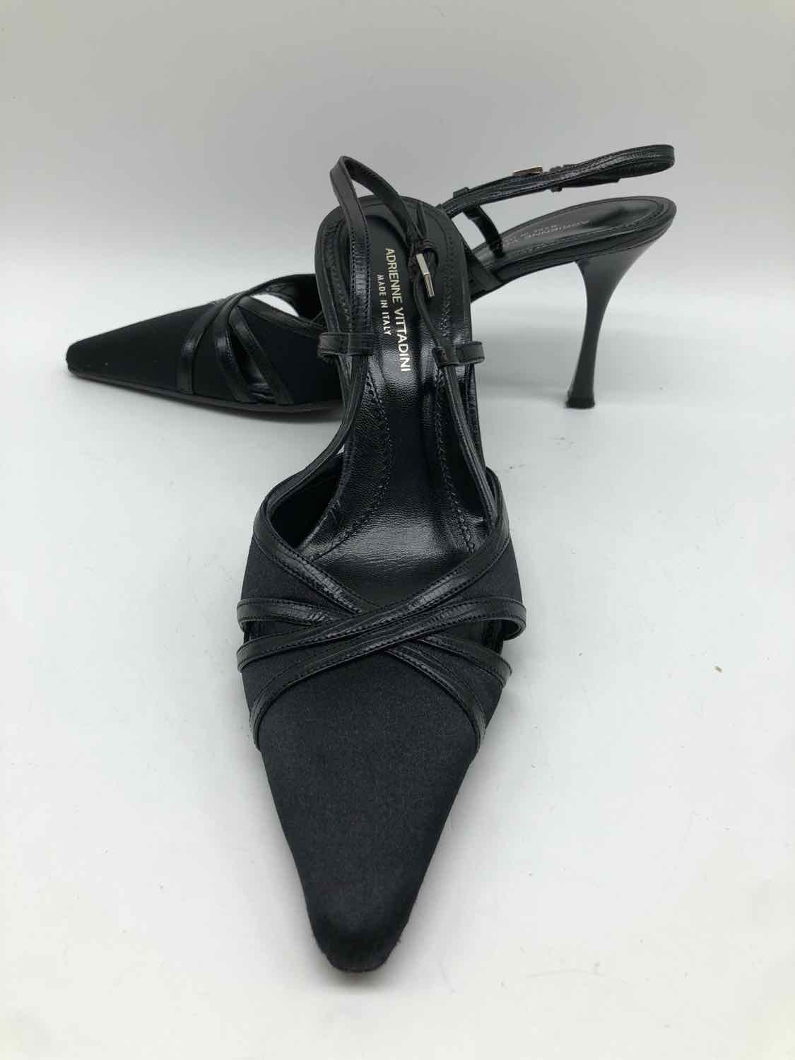 Adrienne Vittadini Black Size 7 Slingback Heels