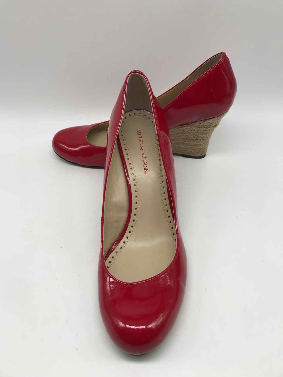 Adrienne Vittadini Red Size 8 Patent Espadrille Heels