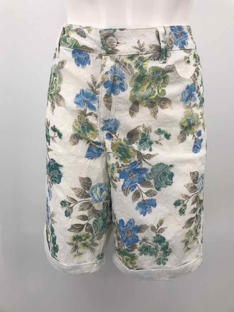 Adrienne Vittadini White Size 10 Printed Bermuda