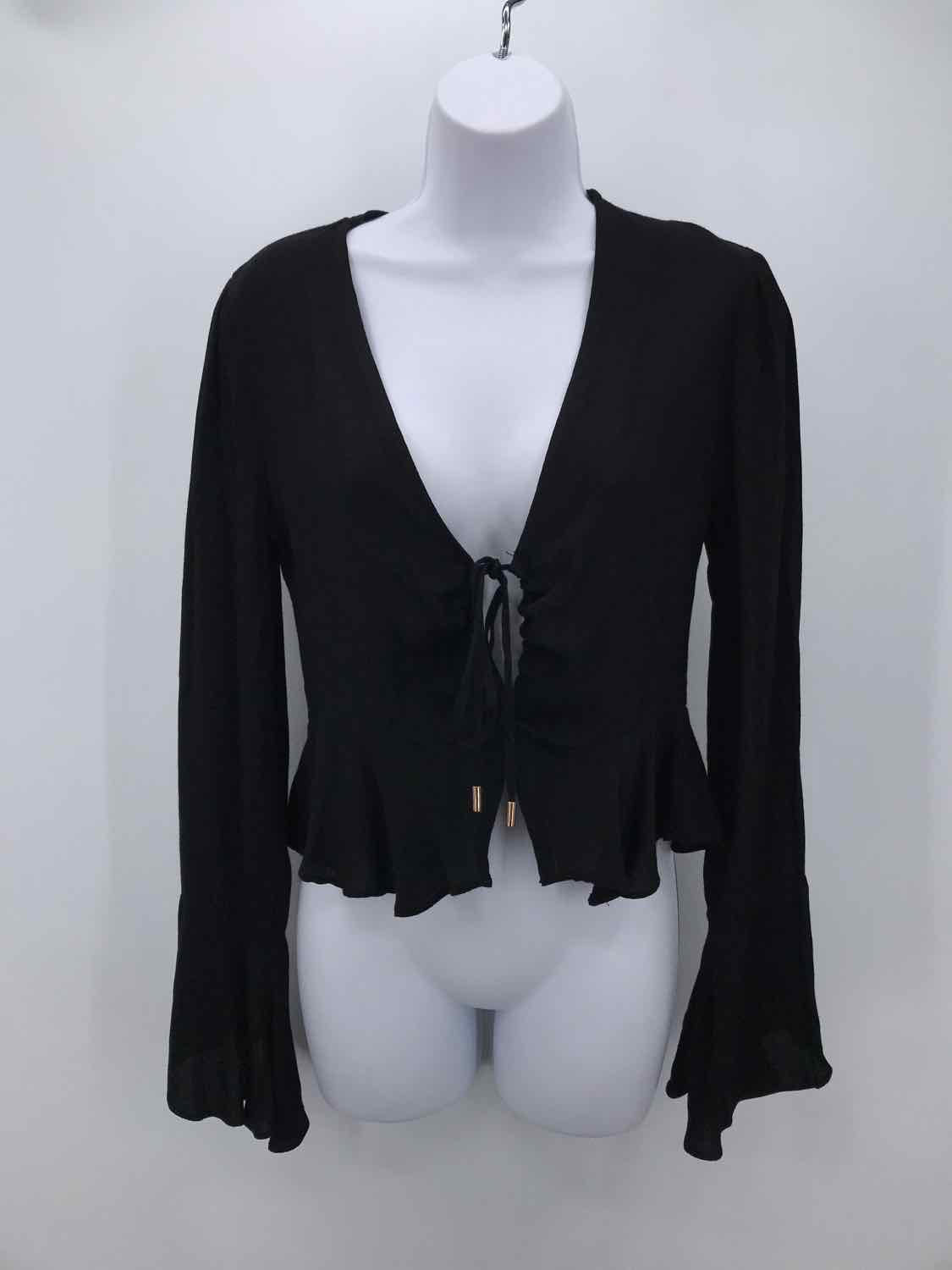 AFRM Black Size XS Keyhole Long Sleeve Blouse