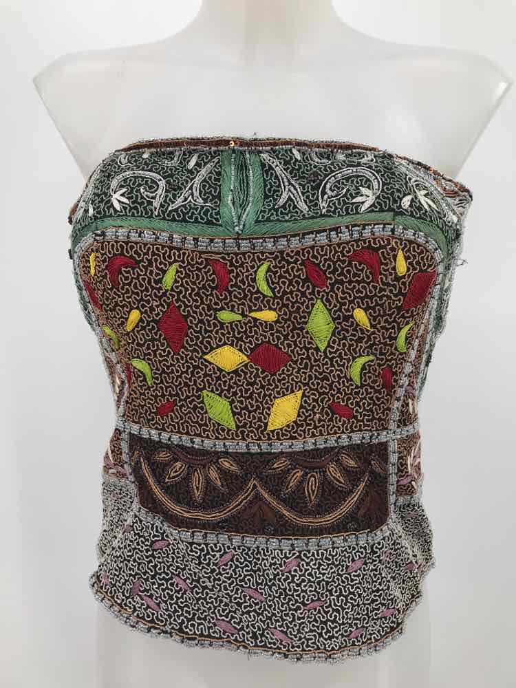 AfterShock Brown Size Medium Beaded Corset