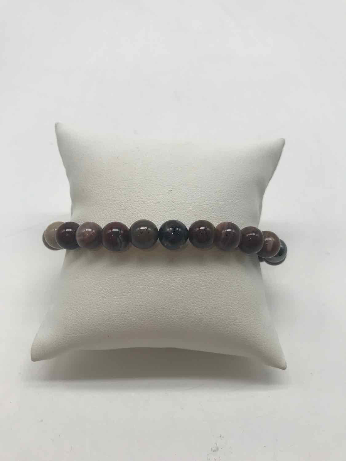 Agate Mens Stretchy Bracelet