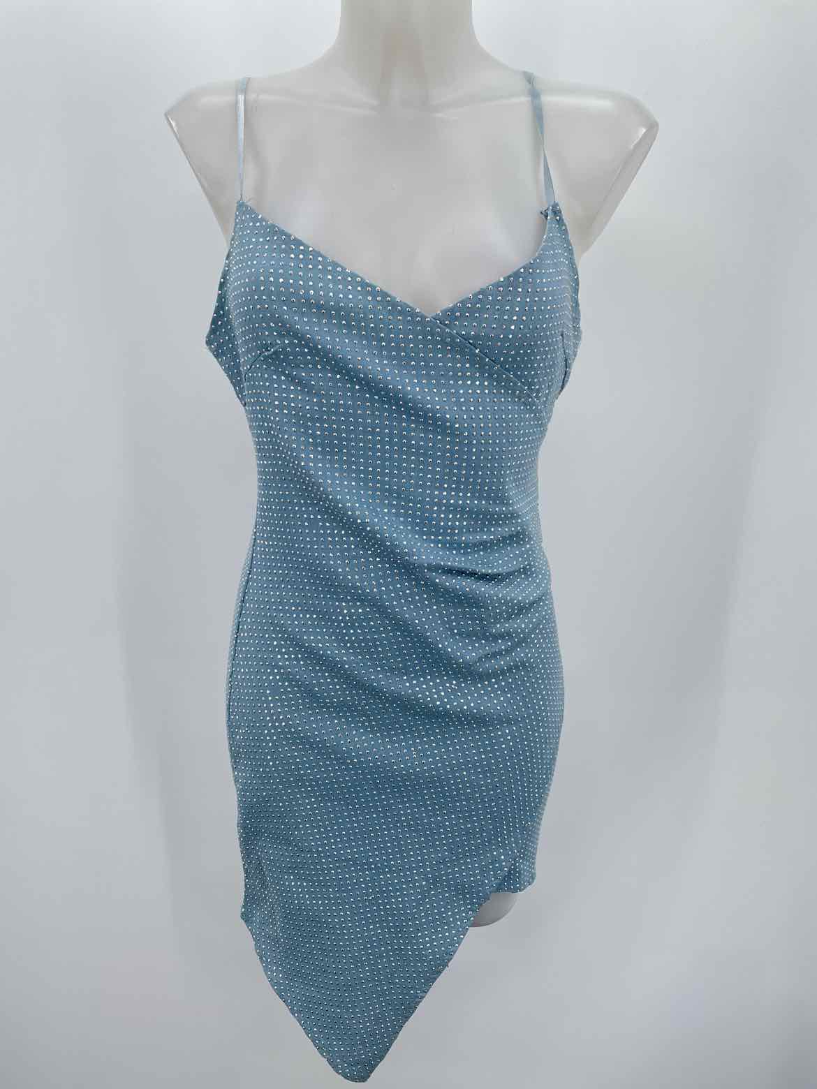 Akira Blue Size Small Studded Asymmetrical Short Sleeveless Dress