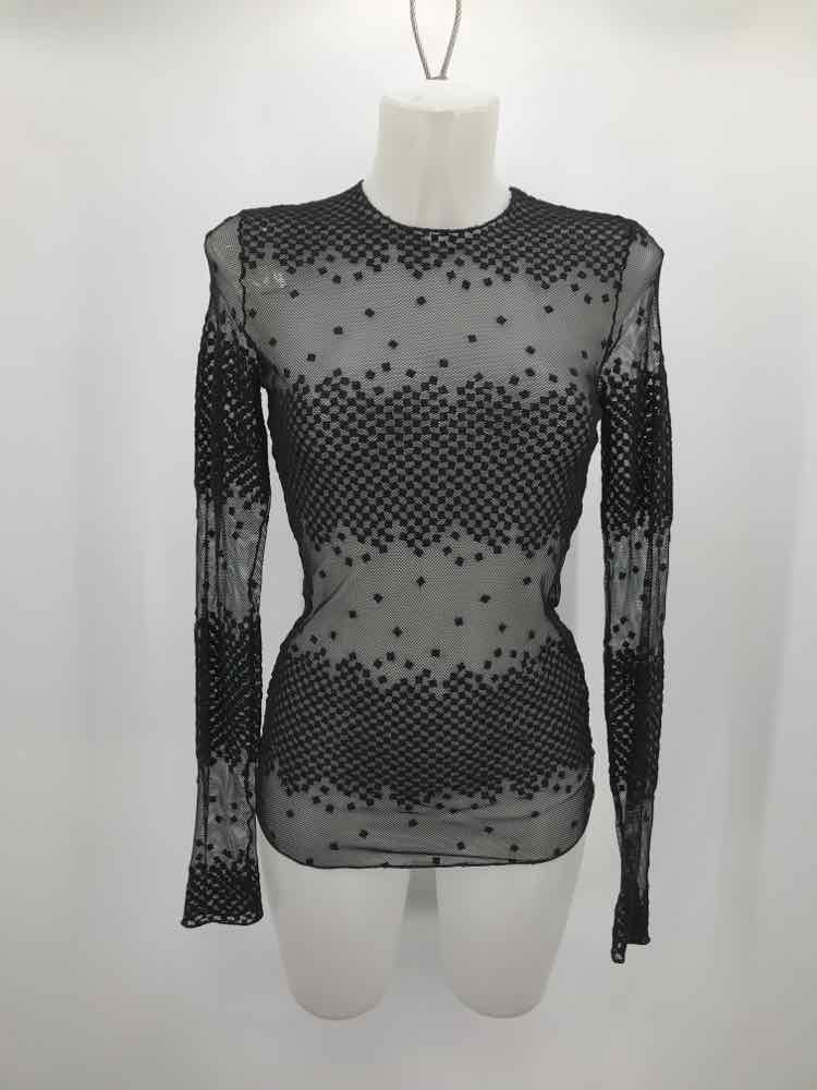 Akris Black Size 4 Netting Long Sleeve Blouse