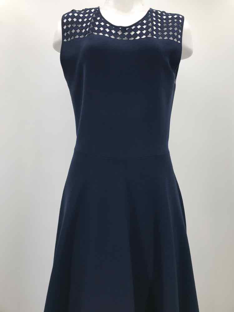 Akris Punto Navy Cut Out Knee Length Cocktail Dress