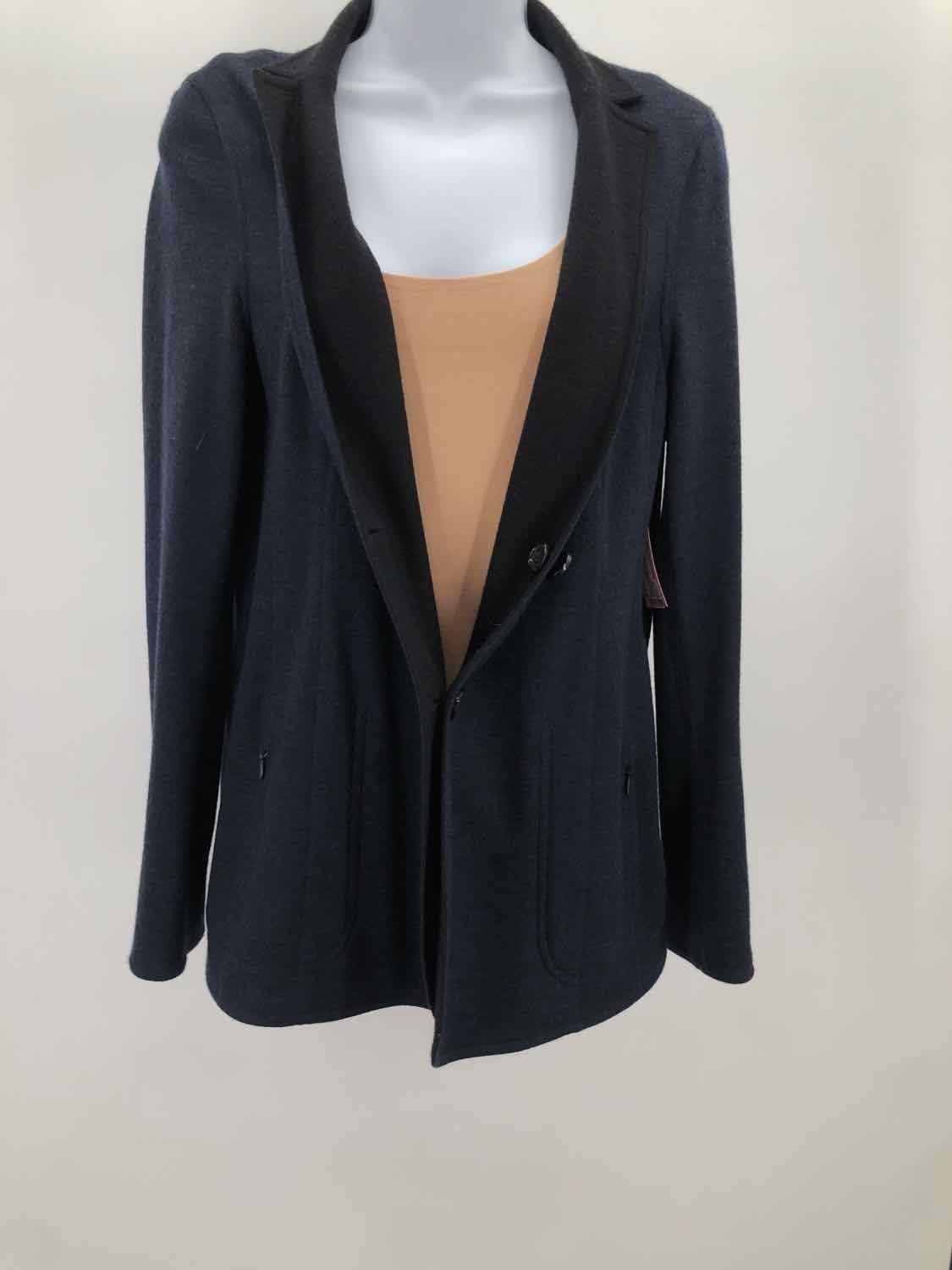 Akris Punto Navy Size 10 Button Down Knit Jacket