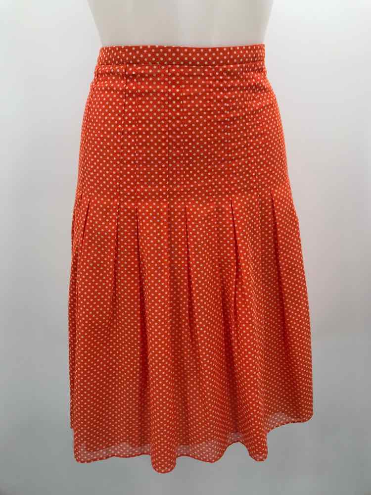 Akris Punto Orange Size 10 Polka Dot Swing Skirt