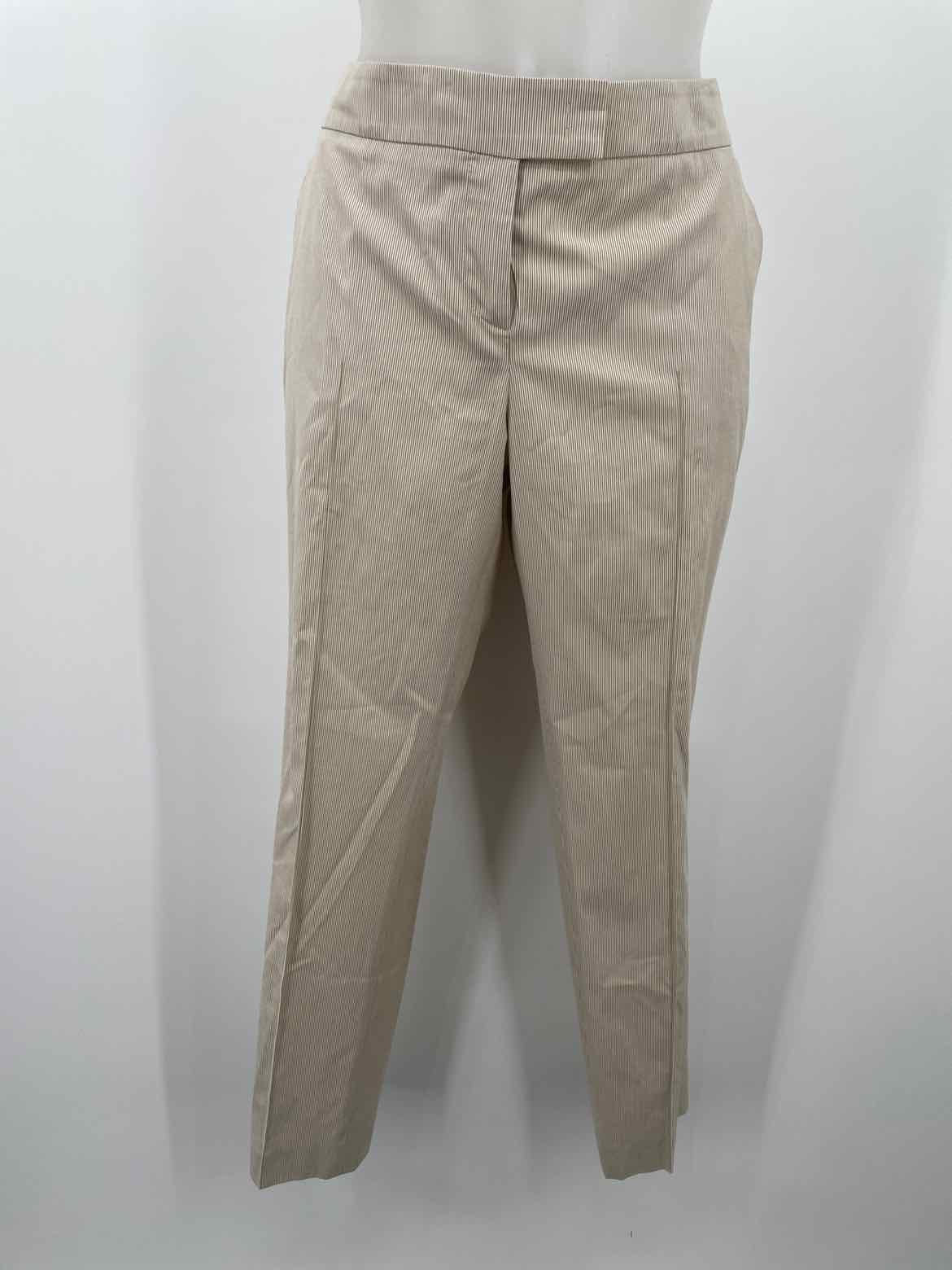 Akris Punto Tan Size 8 Stripe Dress Pants