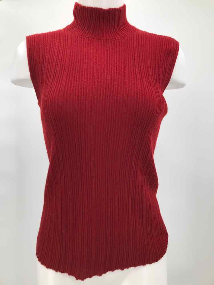 Akris Red Size 8 Ribbed Tank Turtleneck