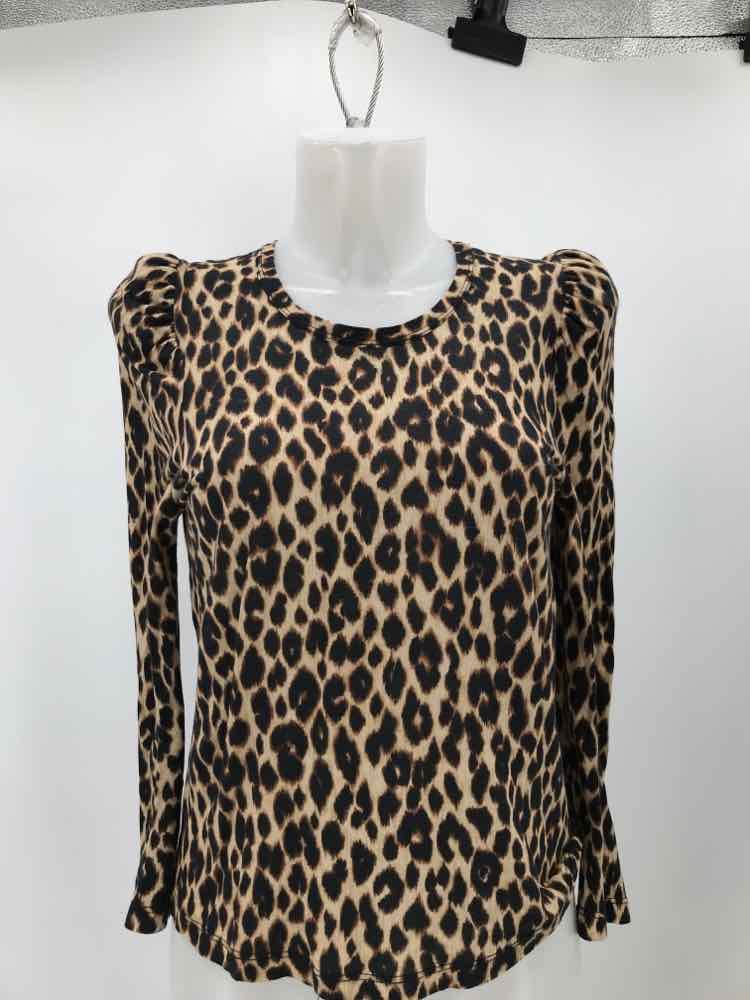 ALC Brown Size Medium Animal Print Long Sleeve T-shirt