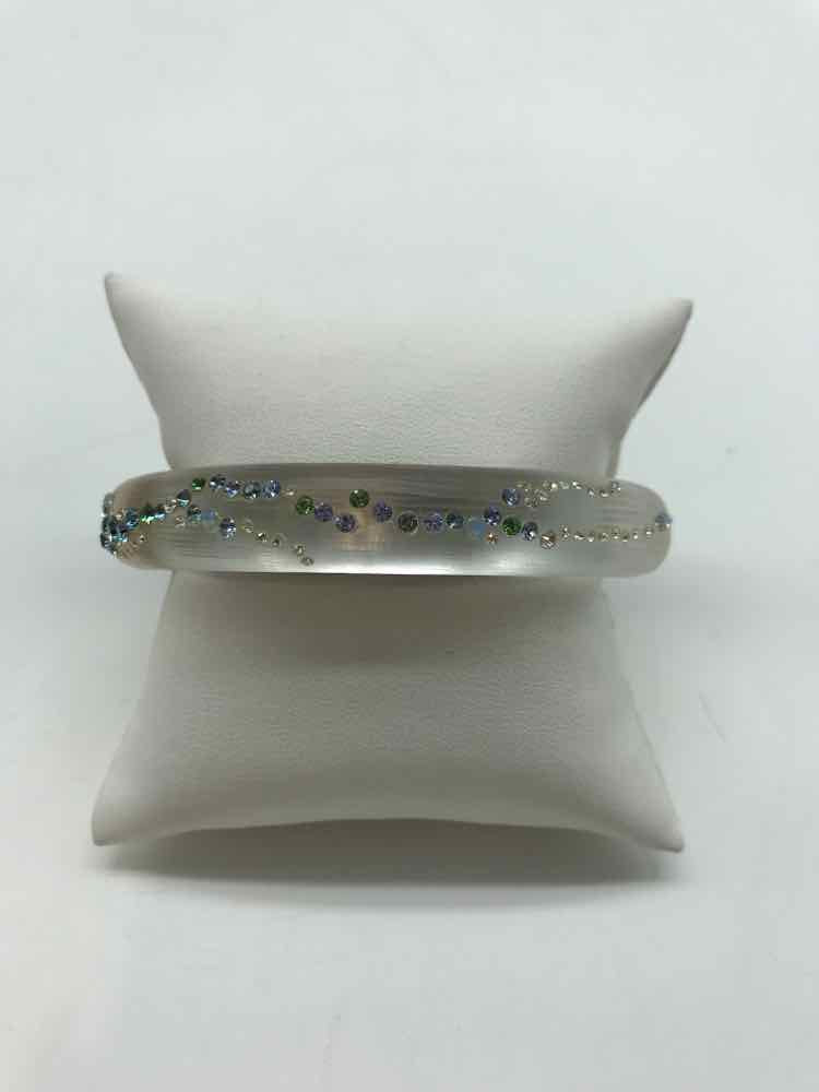 Alexis Bittar Silver Lucite Bangle