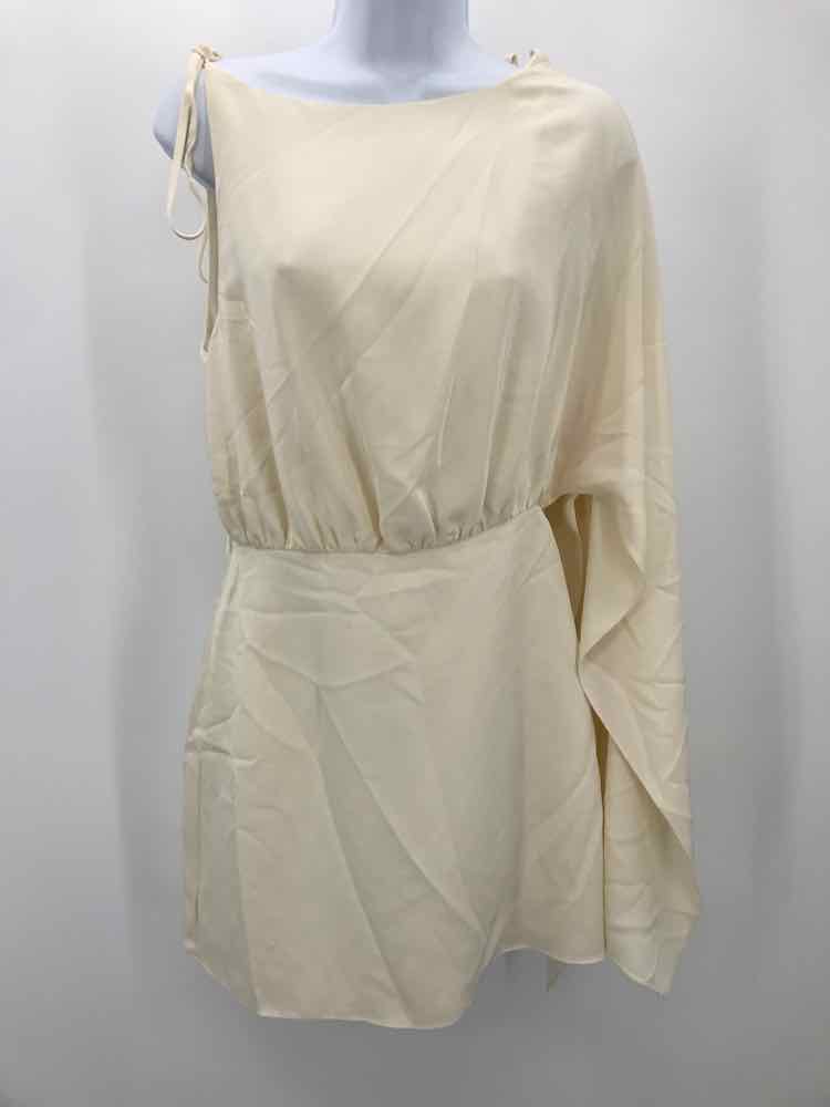 Alexis Ivory Size Small Silk Short One Shoulder Dress