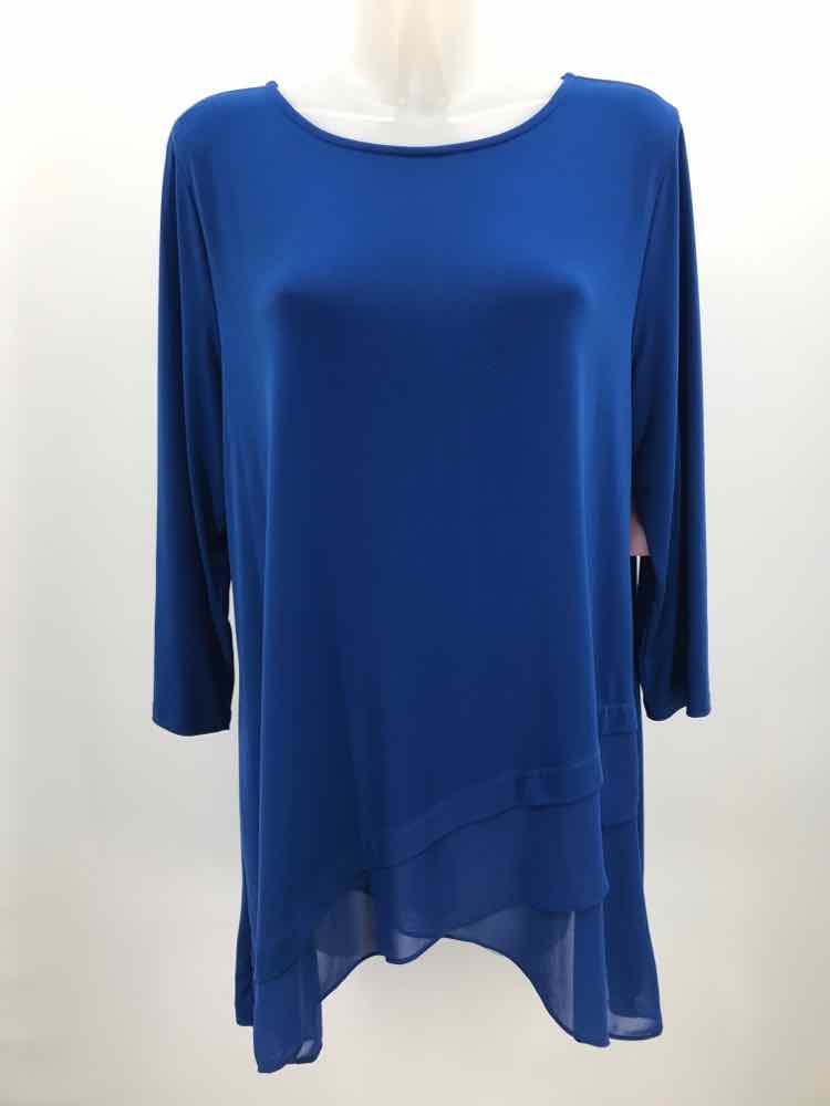 Alfani Navy Size Large Long Sleeve Blouse