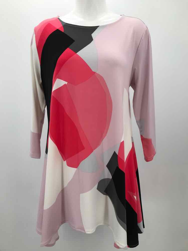 Alfani Pink Size Medium Printed Long Sleeve Blouse