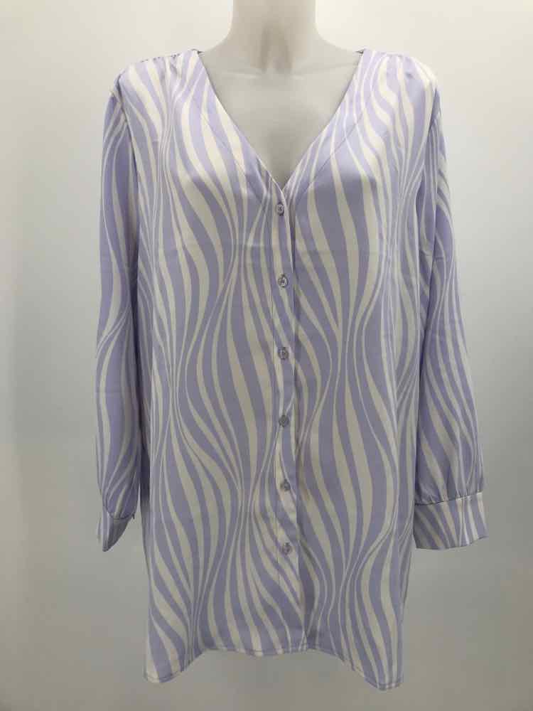 Alfani Purple Size XXL Zebra Print Button Down