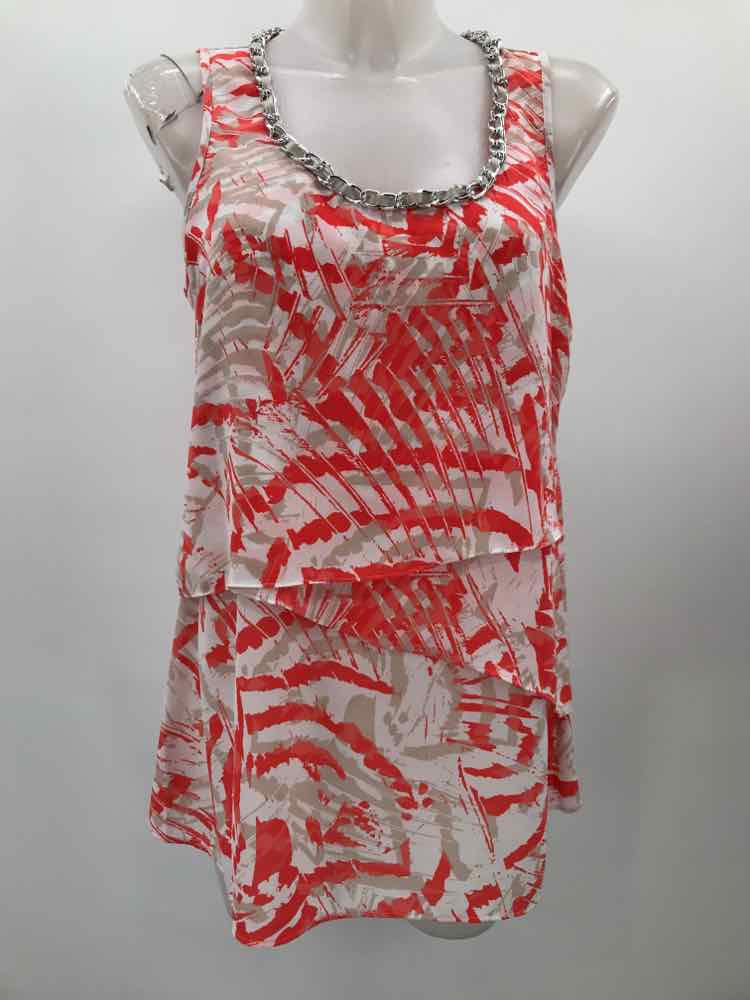 Alfani Red Size 6 Printed Layered Tank Top