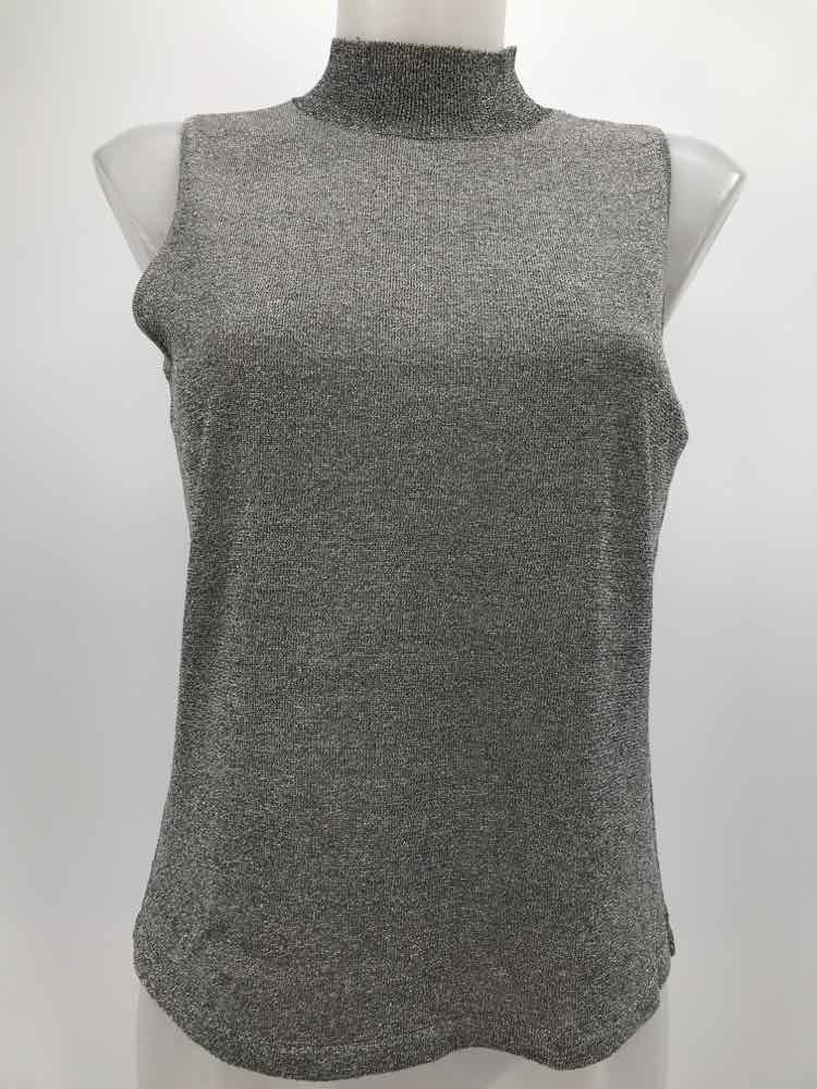 Alfani Silver Size Small P Shimmer Turtleneck Knit Tank