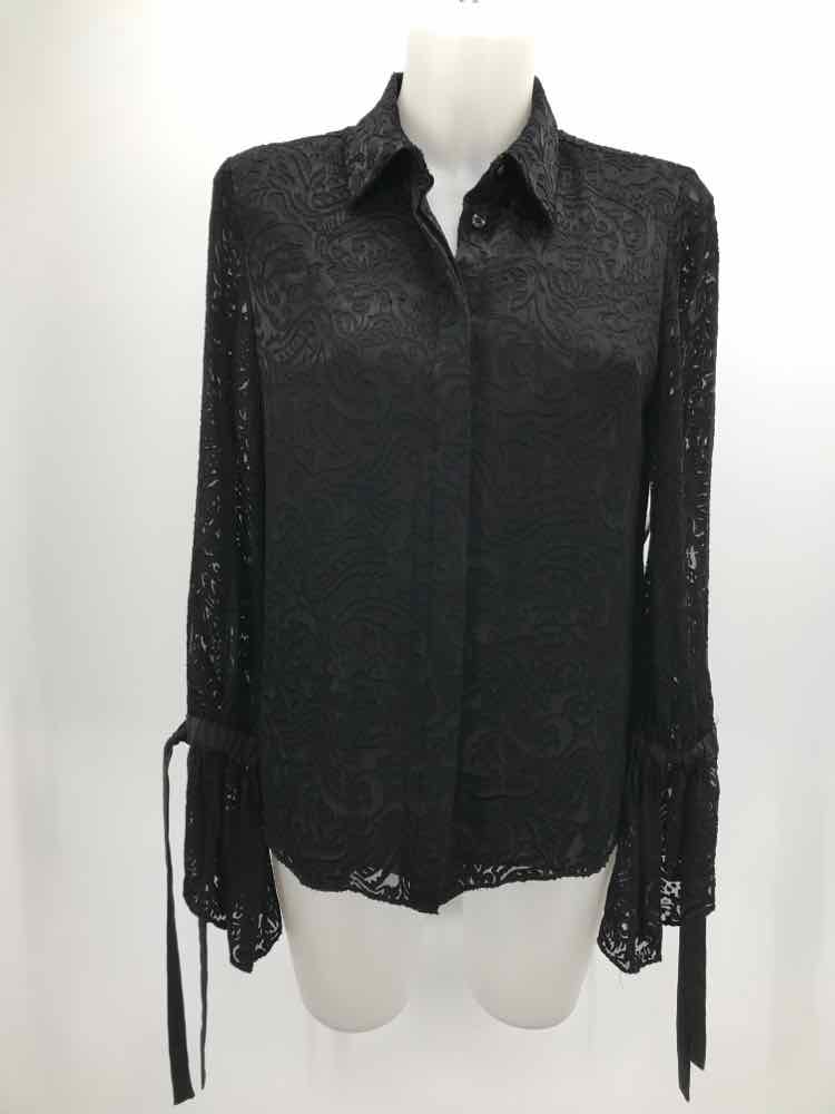 Alice + Olivia Black Size Medium Textured Button Down