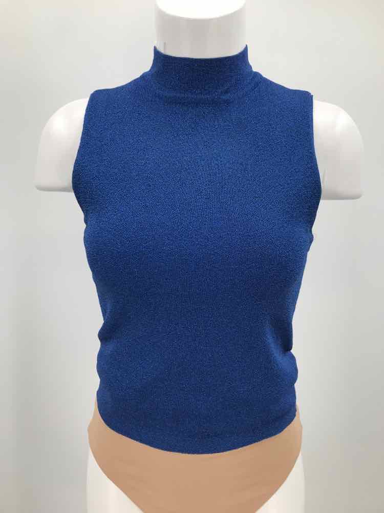 Alice + Olivia Blue Size XS Shimmer Knit Tank