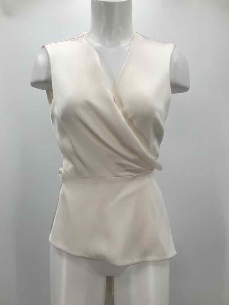 Alice + Olivia Ivory Size Medium Wrap Blouse