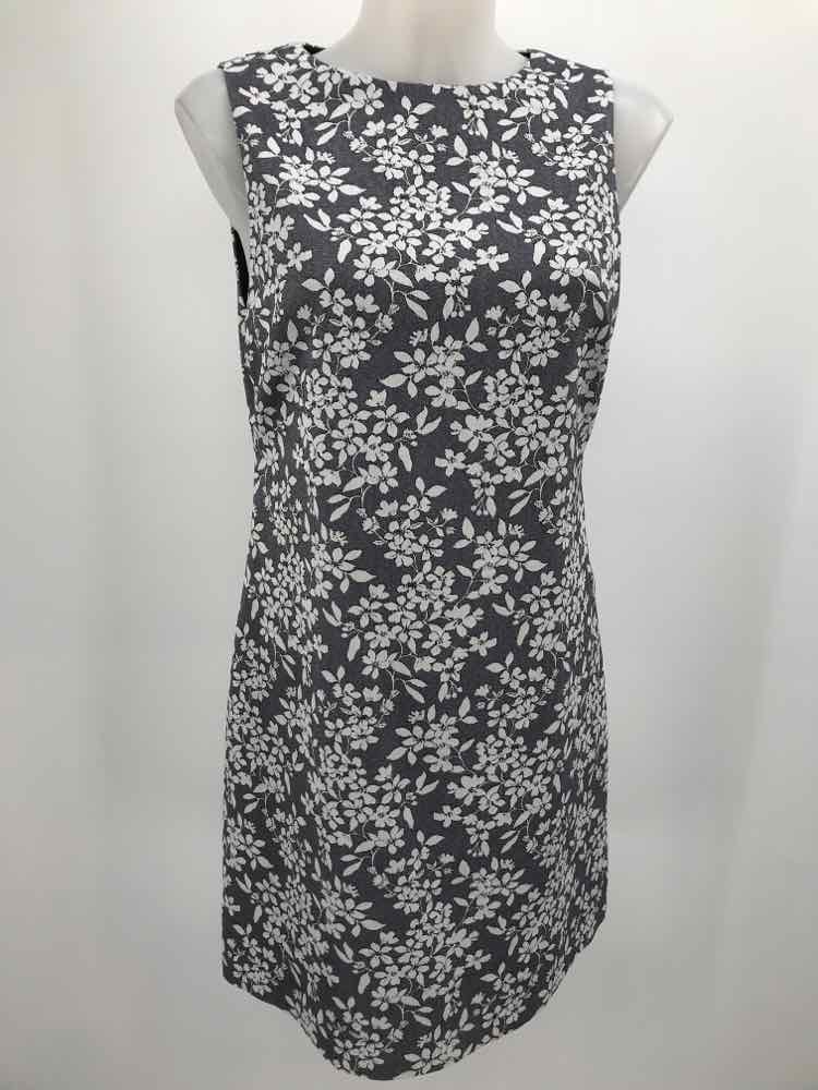 Alice + Olivia Navy Size 6 Floral Shift Short Sleeveless Dress