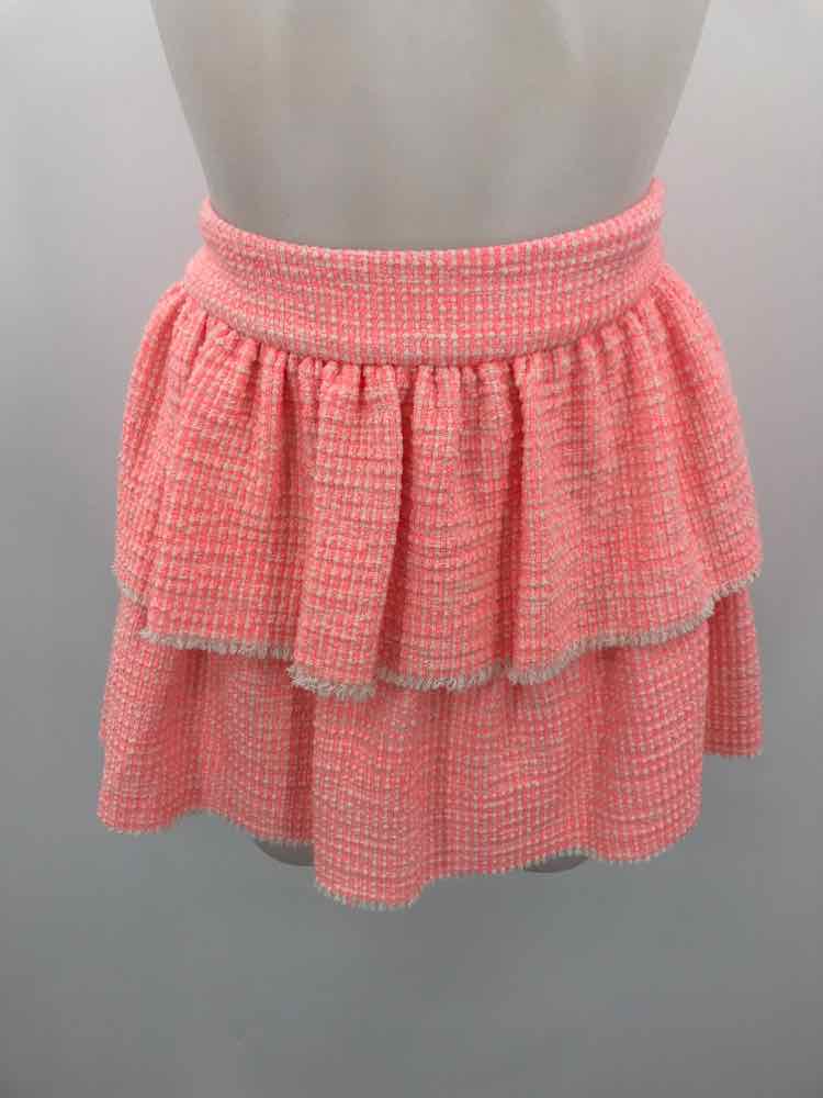 Alice + Olivia Pink Size 0 Textured Pleated Mini Skirt