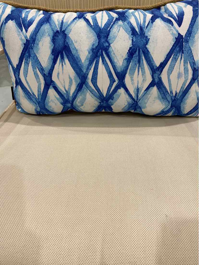 Allen&Roth Blue Geometric Jute Lumbar Pillow