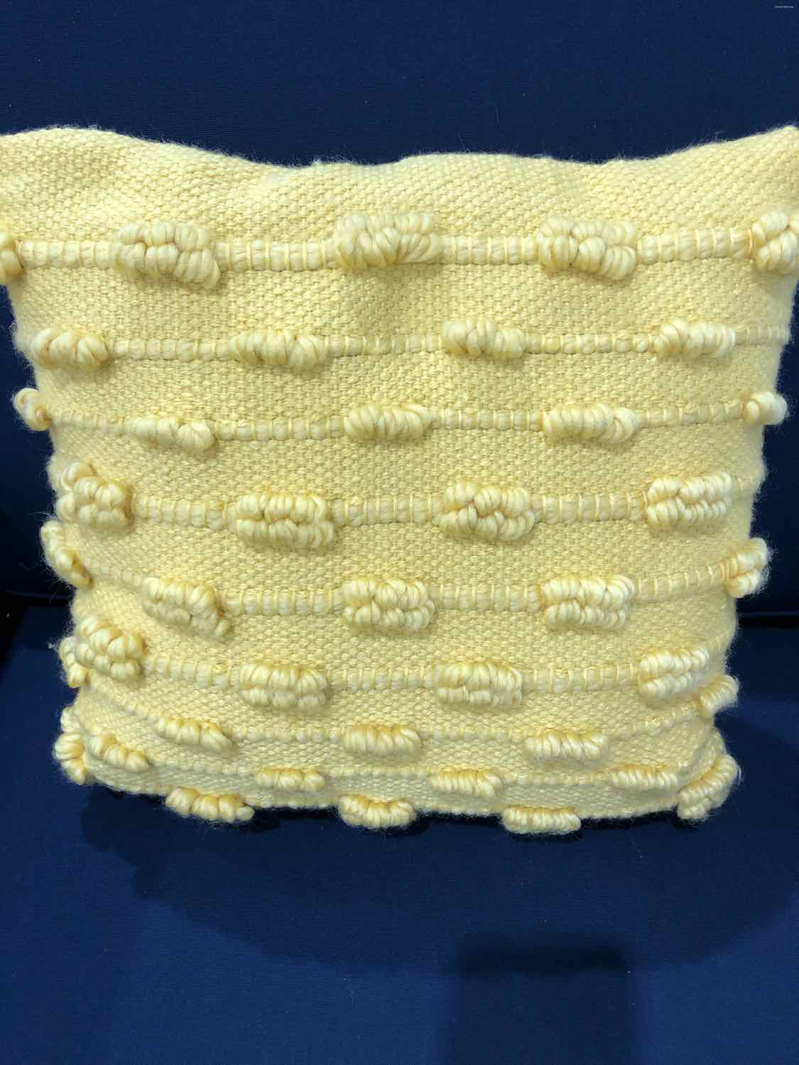 Allen&Roth Yellow Yarn Pillow