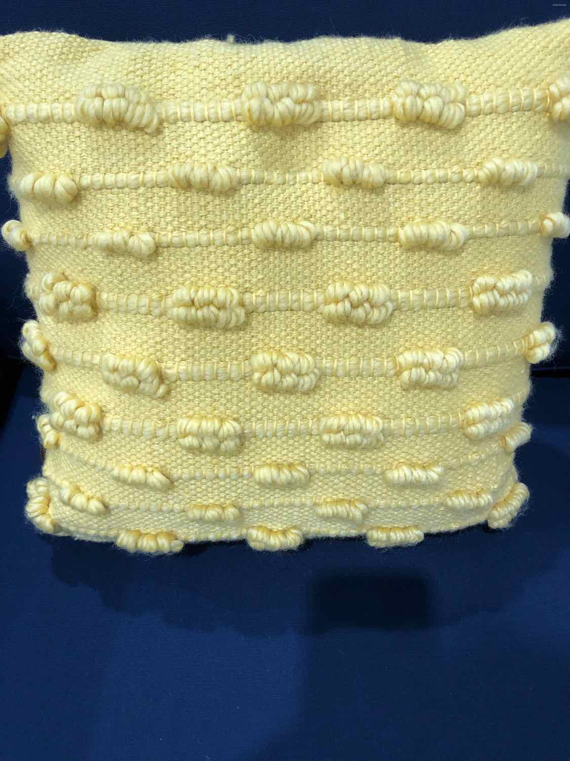 Allen&Roth Yellow Yarn Pillow