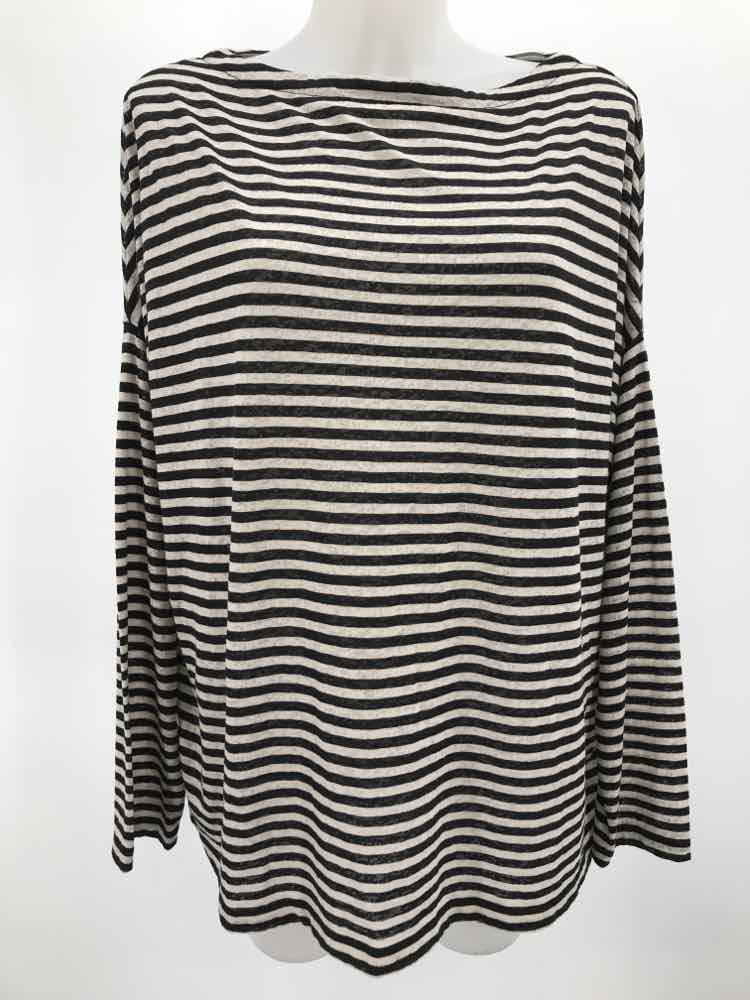 allsaints Black Size XS Stripe Long Sleeve T-shirt