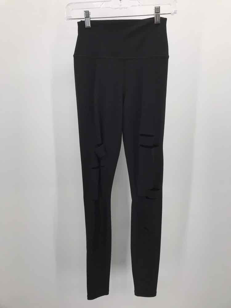 Alo Black Size XS Distressed Legging Athletic Pants